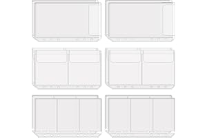 Dimeho 12 przezroczystych koszulek A6, segregatory, 6 otworów, przezroczyste koperty budżetowe, PCW, wodoszczelne tworzywo sztuczne, kieszenie do segregatora, do notebooka, planera, wkładane strony