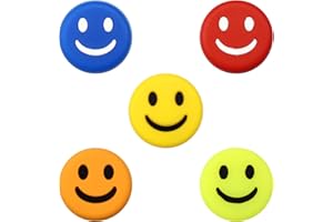 burkfeeg 5 Piezas Antivibrador Raqueta Tenis, Amortiguador para Cuerdas de Tenis Antivibradores de Tenis de Silicona Smiley Antivibradores para Jugadores de Tenis (22mm)