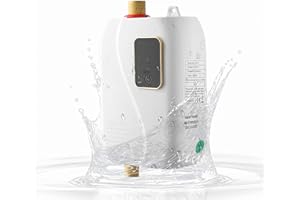HUUPPHIP 3000W Instant Water Heater,Under Sink Water Heater with LCD Display,Tankless Electric Heating Element Water Heater with Energy Efficient Supply System for in-Line Sinks,Wash Basins,Shower