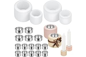 AYIXIWARZ 4 Stück Silikonform Kerzenhalter mit 15 Stück Kerzenständer Metall Kerzenständer, Silikonformen Gießformen Kerzenhalter, Silikon Gießform Kerzenhalter zum gießen für Stabkerzen Teelichter