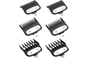 SAIIURV 6 Pezzi Pettini per Tagliacapelli per Professionale Trimmer, Pettini per Wahl Tagliacapelli Rasoio Elettrico, Clipper Guide di Taglio Codificate (Nero)