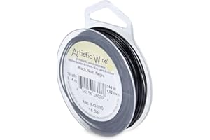 Artistic Wire Tarnish Resistant Colored Copper Craft Wire, Black, 18 Gauge / 10 yd
