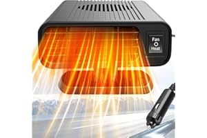 Leaflai 2 in 1 Heater & Fan, Car Heater for Car, Truck,12V 150W Heater Demisting/Defrosting, Vehicle Electronic that Plugs Into Cigarette Lighter, Windscreen Fan Windshield Demister Defroster