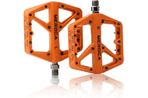 TINGSING Mountain Bike Pedals, Non-Slip MTB Nylon Fiber Bicycle Pedals, Lightweight and Wide Flat Platform Cycling Pedals, Featuring Perrin Bearing & Double-Sided Anti-Slip Nails