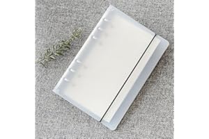 ZELTEN Carta di ricarica/foglie sciolte per cartelline portadocumenti ad anello rotondo con copertura a 6 fori da 8,5 pollici A5 (A5 Cover only-White, 1 Package)