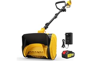 SXGSXG Fresa Spazzaneve A Batteria - Fresa Neve Spazzaneve Elettrico con Motore Brushless 21 V, 2400 Giri/Min, Larghezza di Lavoro 28 cm, Profondità Massima Della Neve 15 cm, Incluse Batterie da 3000 mAh