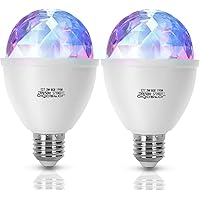 Aigostar LED Discolampe E27 3W RGB Discokugel 360° Rotierend LED-Partybeleuchtung Stimmungslicht Party Deko für…