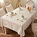 Produktbild Tabgw Rechteckige Tischdecke Esszimmer Garten Hotel Cafe Restaurant Tisch decken Stoff Baumwolle und Leinen Farbe beige 130cmx220cm Heimzubehör
