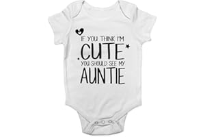 SHOPAGIFT If You Think I'm Cute You Should See My Auntie Cute Boys and Girls Baby Vest Bodysuit