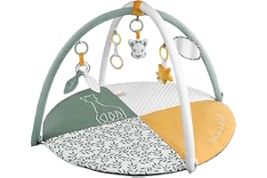 Sophie la Girafe - Tapis d'Eveil 2 en 1 Recto Verso - Tapis de Jeux - Tapis photo âge étape - Set d'activité pour enfant - Arches amovibles avec Activités Ludique, Multicolore, Taille unique