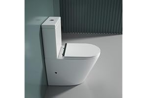DB DUROVIN BATHROOMS Durovin Bathrooms Close Coupled Toilet with Soft Close Seat and Cistern - Rimless Technology