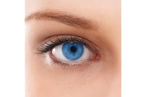 Easy Day Color Monthly Lens - BLUE Natural Super Realistic Design a 3 Tonalità - Lenti a Contatto Cosmetiche Mensili Senza Correzione, Gradazione 0,00 Diottrie