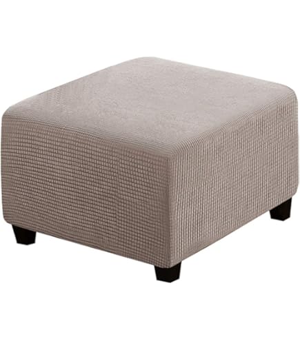 Copripouf Quadrato AQIGR In Jacquard - 50x50/60x60/80x80 Cm, Morbido Ed Elastico Con Fondo Elasticizzato - Foto 3