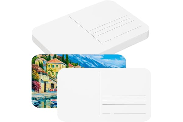 PATIKIL 30 ark akvarell vykort, 100 % bomull 10 x 15 cm tomma rundade hörn vattenfärg papper vykort grovt för postkonstmålnin