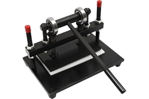 DSYOGX Manuelle Lederstanze Schneidemaschine 360 * 270MM Präge und Stanzmaschine 12mm Presse Schneiden Stahlplattenpress Prägemaschine für Stoffleder, Kunststoff, Gummiplatten