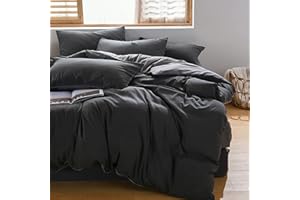 ‎OMELA Omela Bettwäsche 140x200 Grau Anthrazit Kuschelig Weich Microfaser Unifarben Wende Bettwäsche Set Österreichische Größe - 140 x 200 cm Bettbezug + 70 x 90 cm Kissenbezug