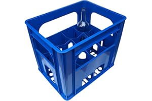 BALLIIHOO HOMEBREW Plastic Wine Bottle Crate - Holds 12 Bottles - Blue