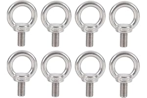 GNHG 8 Pezzi Bulloni a Occhiello M6 in Acciaio Inox 304 – Vite con Anello Filettato Maschio, Occhiello per Fissaggio e Sospensione, Resistente alla Ruggine per Interni ed Esterni