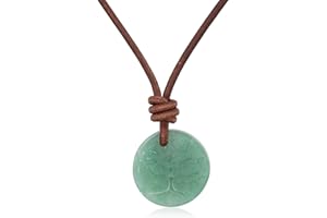 COAI Collier Arbre de Vie, Pendentif Aventurine Verte