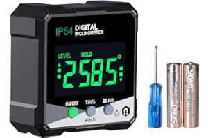 XINJIAYI Digital Protractor, Quadrant/LCD Inclinometer, Digital Protractor, Magnetic with Small Magnets and Measuring Numbers with Numeric Angles, Corner Lens with Slider