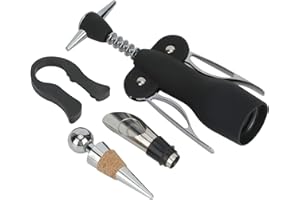 Juego de abridor de botellas de vino EVTSCAN, sacacorchos de acero inoxidable, tapón de abridor de botellas de vino, kit de accesorios para vino, aparato de cocina