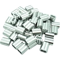 100 Manchons à Sertir Aluminium 3mm - Double Virole, Pour Câbles Métalliques, Corde