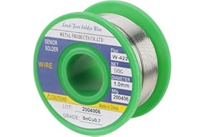 MAKERFIRE Lötdraht 1mm Bleifrei - Entkernt Lötzinn Kolophonium Niedrigschmelzender Kern Lötdraht Bleibedrahtet Sn99,3 Cu0,7 50g