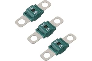 BOJACK Fusible Midi à courant élévé Bolt-on Fusible 40A Amp Vert pour voitures, camions, véhicules de construction, bus, caravanes (lot de 3 40A)