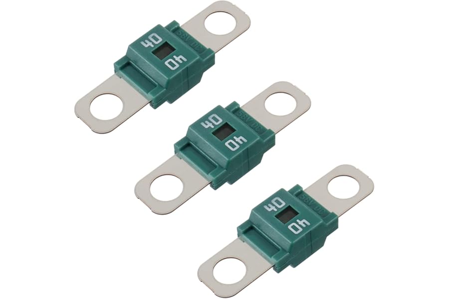 BOJACK AMI/Midi 40A High Current Fuse - Bolt-on Fuse 40 Amp for Cars, Trucks, Construction Vehicles, Buses, Caravans (Pack of 3)