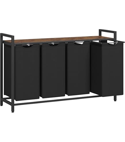 Blumtal Wasverzamelaar 3 vakken grijs - wasmand met plank in betonlook - waskast met metalen frame in wit - wasmand met poten - wasscheider 3 vakken - Laundry Hamper Blumtal Wasverzamelaar 3 vakken grijs - wasmand met plank in betonlook - waskast met metalen frame in wit - wasmand met poten - wasscheider 3 vakken - Laundry Hamper