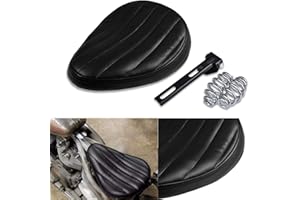 NATGIC Harley Motorcycle Solo Seat Cushion Base Plate Spring Seat Pad Saddle Mount for Harley Cruiser Bobber Chopper Harley Honda Yamaha Suzuki Kawasaki (Black)
