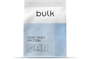 Bulk Pure Whey Protéine en Poudre, Vanille, 23g Protéines 5g BCAA portion, Shake de Whey, Faible en sucre, Favorise la croissance la récupération musculaires, Mélange facile, 1kg