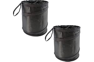 KRYMSON 2 mini bidoni della spazzatura pieghevoli, sacco portatile, pattumiera pieghevole a prova di perdite, per la conservazione e la raccolta di rifiuti auto (nero)