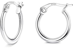 JeweBella Boucles d'Oreilles Créoles Argent Femme 925 Petites Boucle d'Oreille Creole Argent Sterling Hypoallergéniques Anneau Boucle d'Oreille pour Femme Fille Diamètre 14/16/18mm