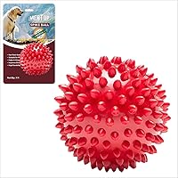 Meat Up Non-Toxic Rubber Stud Spike Hard Ball Chew Toy, Puppy/Dog Teething Toy - 3 inches, 1 Piece
