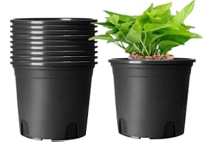 KAHEIGN 10 st blomkrukor i plast, 19,5 cm tjocka växtkrukor växtbehållare inomhus trädgårdsskötsel kruka