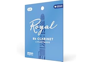 D'Addario Royal Organic Bb Clarinet Reeds, Strength 2.0, 3-Pack
