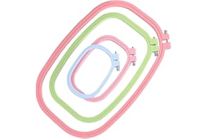 Cleana Arts 4 Piezas Plástico Aro de bordado Punto de Cruz Cuadrados para Bordar y coser Artesanías