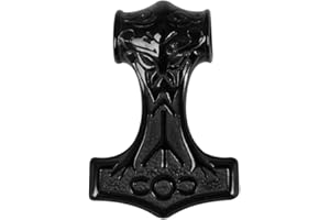 schmuxxi Grosser Thors Wikinger Hammer Anhänger Edelstahl Schwarz inklusive Kette 60cm