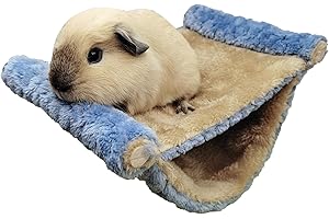 QCWWY Pet Małe zwierzę Wiszący Hamak, Chomik Hamak Dom Mysz Szczur Wisząca Huśtawka Ciepłe łóżko Klatka dla Zwierząt Wiszący Hamak z łóżkiem Piętrowym dla Małych Zwierząt (Niebieski)