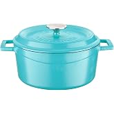 Lava Metal Spring Serisi - D&ouml;k&uuml;m Tencere, Yuvarlak, 24 cm, Mat Emaye, Parlak Siyah Taban, Kırmızı