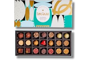 Love Cocoa Chocolate Patisserie Box Collection - Luxury Gift Box of 21 Chocolates, 11 Assorted Flavours, 250g - Perfect For Birthdays, Anniversaries, Christmas, Easter & Gifts