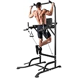 Dskeuzeew Power Tower Dip Station, Fitness Strength Station con barra per trazioni, Power Tower multifunzione per allenamento