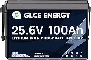 GLCE ENERGY Batería de litio recargable LiFePO4 de 24 V, 100 Ah, 10 años de vida útil, 4000 ~ 15000 ciclos, P65 impermeable, batería de litio para camping, caravanas, caravanas, barcos