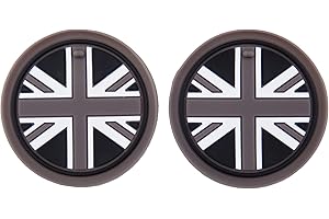 HDX Lot de 2 tapis antidérapants pour porte-bouteille d'eau Mini Cooper F54 F55 F56 F57 F60 R55 R56 R57 R58 R59 R60 R61 Hardtop Clubman Hatchback Covertible Roadster Countryman (73 mm, Union Jack)