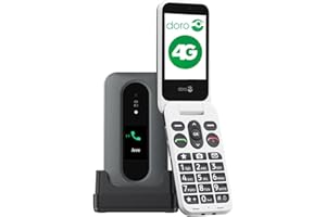 Doro - Leva L30 - Seniorenhandy - 4G-Klapphandy ohne Vertrag - Externes Display - HD-Audioqualität - Kamera - Notruftaste mit GPS - Inklusive Ladestation - Schwarz/Weiß