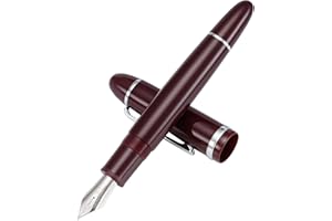 EROFA Jinhao X159 Pióro wieczne, ze średnią stalówką nr 8, czerwone wino, ze srebrnym klipsem, akrylowe, duży rozmiar, do pisania