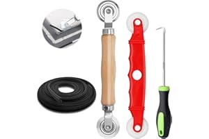 REALJOY 4 szt. Moskitiera Wymiana Narzędzi Okiennych, Rolka do ściągania moskitiery, Narzędzia do rolek do ekranów z taśmą gumową o długości 10 m, do montażu moskitiery okiennej