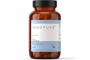 INNOPURE Zinc Picolinate Capsules, Pure-Fill (No Fillers or Binders) 25mg Elemental Zinc Supplements, Vegan Society Approved, 120 Capsules, UK Made
