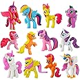 Husaini mart My Little Pony Toy Cake Topper Rainbow Tail Surprise Collection Unicorn Figures, Baby shower theme, Showcase Showpiece Office Desk study table decor Humaric Unicorn cake